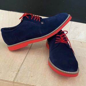 Men's 10, G/FORE Gallivanter Golf Shoe Athletic Spikeless Midnight Blue Suede